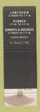 Matchbook Cover - The Afton Florham Park NJ WEAR