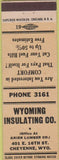 Matchbook Cover - Wyoming Insulation Co Cheyenne WY