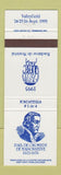 Matchbook Cover Phillu Quebec Valleyfield QC Paul De Chomedy De Miasonneuve 1993