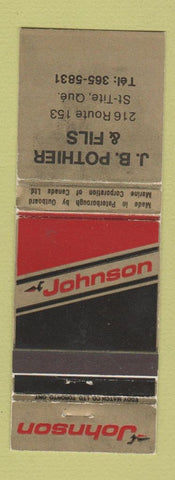 Matchbook Cover - Johnson Boat Motors JB Pothier & Fils St Tite QC WEAR