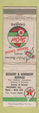 Matchbook Cover - Texaco oil gas Bessert Schubert Freeport IL WEAR