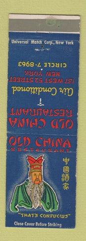 Matchbook Cover - Old China Restaurant New York City Chinese