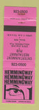 Matchbook Cover - Hemmingway Pub Hollywood FL WEAR