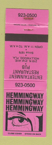 Matchbook Cover - Hemmingway Pub Hollywood FL WEAR