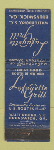 Matchbook Cover - Lafayette Grill Brunswick GA WEAR