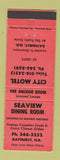 Matchbook Cover - City Motel Seaview Dining Room Bathurst NB WEAR