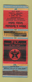 Matchbook Cover - Dikkers & Burkholder Texaco oil gas Freeport IL WORN