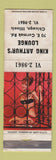 Matchbook Cover - King Arthur's Lounge Chicago IL pinup WORN