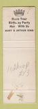 Matchbook Cover - King Arthur's Lounge Chicago IL pinup WORN