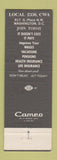 Matchbook Cover - CWA Union Local 2336 Washington DC