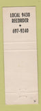 Matchbook Cover - Communication Workers CWA Union 1971 AFL CIO