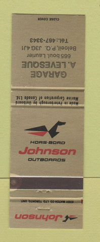 Matchbook Cover - Johnson Boat Motors Garage Levesque Beloeil QC #2