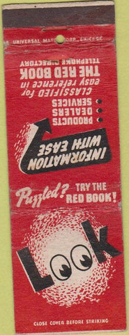 Matchbook Cover - Red Book Phone Book Chicago IL WORN