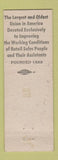 Matchbook Cover - Retail Clerks Association Union Lafayette IN