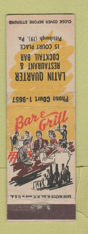 Matchbook Cover - Latin Quarter Restaurant Pittsburgh PA