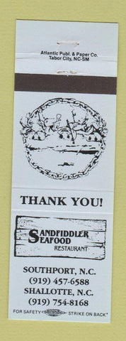 Matchbook Cover - Sandfiddler Seafood Restaurant Southport Shallotte NC