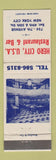 Matchbook Cover - Hero City UA Restaurant Bar New York City