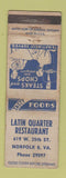 Matchbook Cover - Latin Quarter Restaurant Norfolk VA WEAR