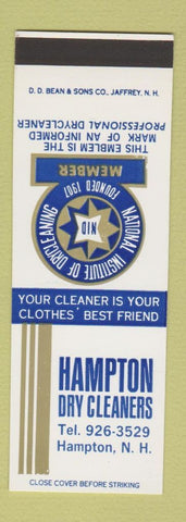 Matchbook Cover - Hampton Dry Cleaners NH DD Bean SAMPLE