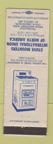 Matchbook Cover - Stove Mounters Union St Louis MO