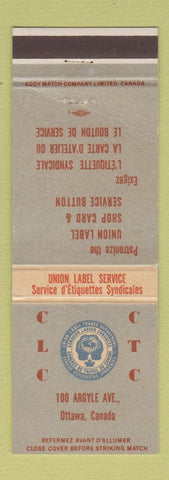 Matchbook Cover - CLC CTC Union Ottawa ON