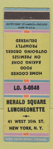 Matchbook Cover - Herald Square Luncheonette New York City