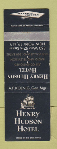Matchbook Cover - Henry Hudson Hotel New York City WEAR