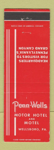 Matchbook Cover - Penn Wells Motor Hotel Motel Wellsboro PA