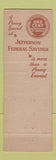 Matchbook Cover - Jefferson Federal Savings Washington DC