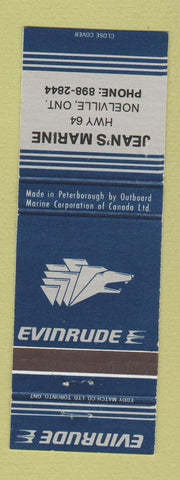 Matchbook Cover - Evinrude Boat Motors Jean's Marine Noelville ON