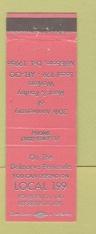 Matchbook Cover - Local 199 Union Meat Poultry Workers Millsboro DE