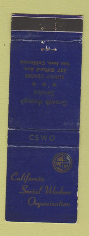 Matchbook Cover - California Social Workers Association San Jose CA WEAR