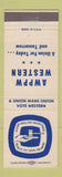 Matchbook Cover - Awppw Western Union