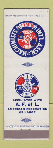 Matchbook Cover - Int'l Association of Machinists AFL Union
