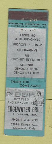 Matchbook Cover - Edgewater Grill Cleveland OH MERCHANTS