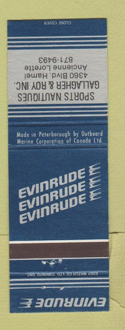 Matchbook Cover - Evinrude Boat Motors Ancienne Lorette QC