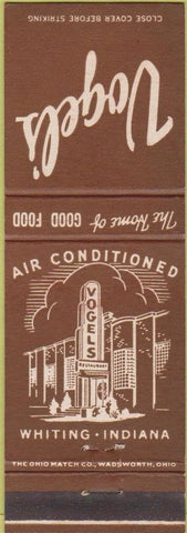 Matchbook Cover - Vogel's Whiting IN