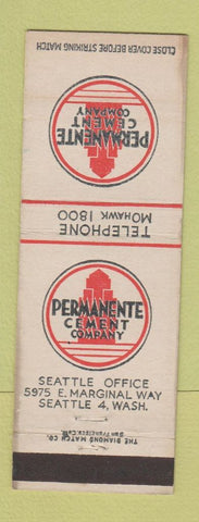 Matchbook Cover - Permanente Cement Company Seattle WA