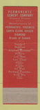 Matchbook Cover - Permanente Cement Company Seattle WA