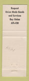 Matchbook Cover - Iowa Federation of Labor AFL CIO Des Moines IA