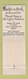 Matchbook Cover - Knife and Fork Restaurant  Virginia Beach VA