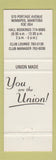 Matchbook Cover - Winnipeg MB Area Council Union Centre Steelworkers