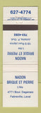 Matchbook Cover - Nadon Brique Et Pierre Fabreville Laval QC WEAR