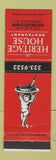 Matchbook Cover - Heritage House Restaurant Georgetown Washington DC