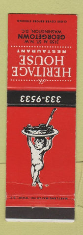 Matchbook Cover - Heritage House Restaurant Georgetown Washington DC