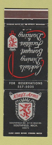 Matchbook Cover - King's Arms Southfield MI