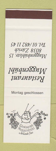 Matchbook Cover - Restaurant Muggenbuhl Zurich Switzerland SAMPLE