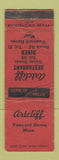 Matchbook Cover - Artcliff Restaurant Vineyard Haven MA WORN