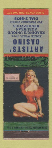 Matchbook Cover - Artists' Casino Reading PA pinup