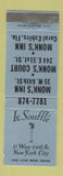 Matchbook Cover - LE Souffle Restaurant Monk's Inn New York City WEAR
